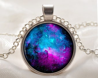 Purple Galaxy Necklace - Fox Fur Nebula - Space Jewelry - Universe Gifts for Women