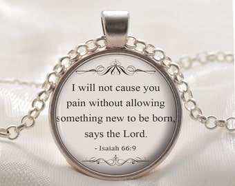 Religious Jewelry - Bible Quote Pendant - Christian Necklace - Silver Motivational Jewelry Gift for Women and Girls