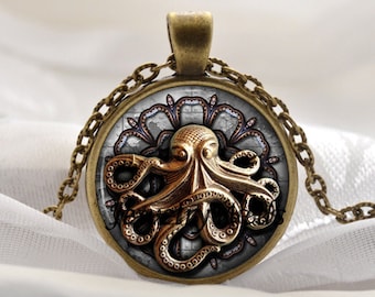 Steampunk Octopus Halskette - Steampunk-Anhänger - Steampunk Schmuck - einzigartige Geschenke für Frauen
