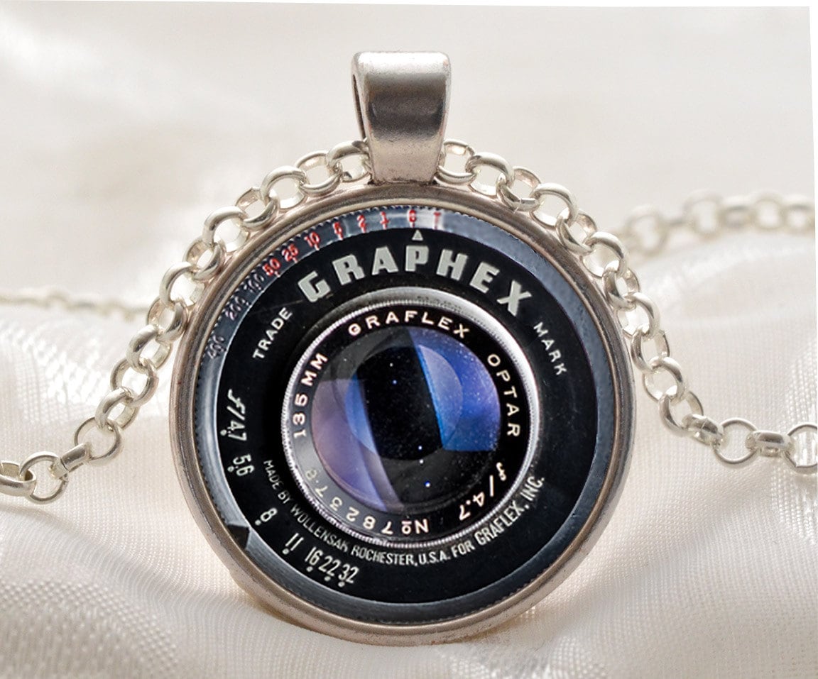 Camera Lens Pendant Black Camera Jewelry Camera Necklace photo