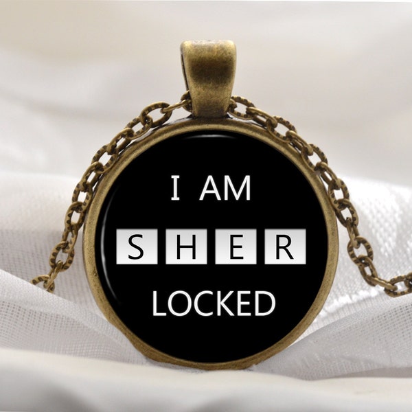 Sherlock Holmes Necklace - Sherlock Holmes Jewelry - Sherlock Holmes Pendant - I am Sherlocked Unique TV Detective Gift Ideas for Her