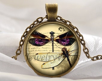 Purple Dragonfly Pendant - Steampunk Jewelry - Steampunk Jewelry -  Unique Gift Ideas for Her