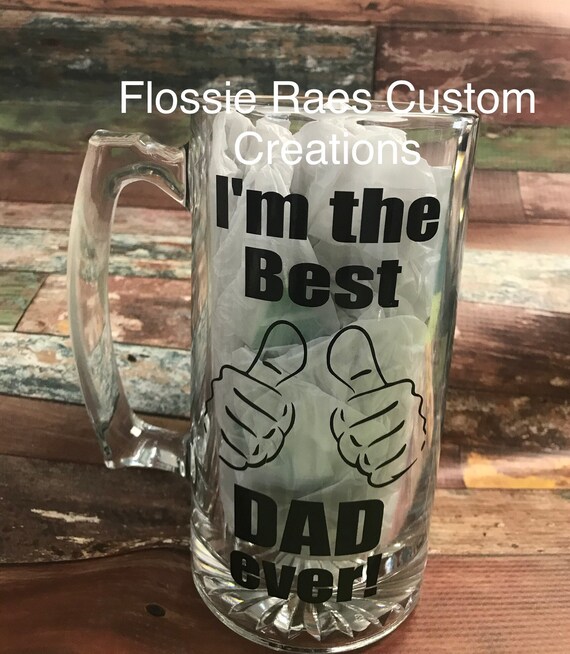 Download Fathers Day Mug Promoted To Grandpa Worlds Best Dad Beer Mug Etsy