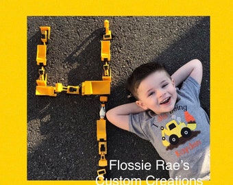 Personalized Bulldozer Birthday Shirt, Heavy Equipment Applique