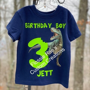 Jurassic Park inspired personalized dinosaur birthday boy, birthday girl, family birthday shirts,