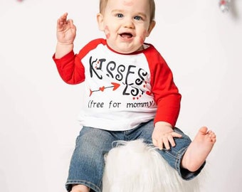 Kisses 25 cents free for mommy raglan. Kisses for mommy free Valentine raglan