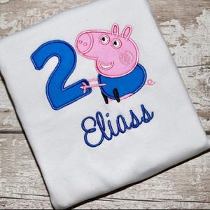 George fairy godmother Pig personalized birthday embroidered shirt for your childs special day