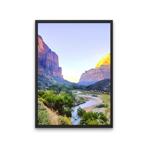 Parque Nacional Zion, Fotografía de acuarela, Arte de pared, Impresión, Arte digital, Descarga digital, Decoración, Fotografía de bellas artes, Idea de regalo
