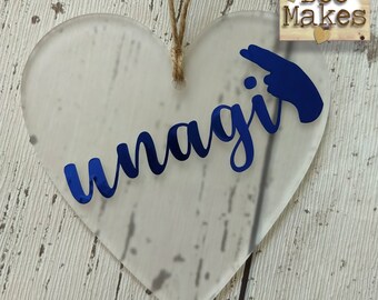 Unagi Acrylic Heart decoration great for your friends