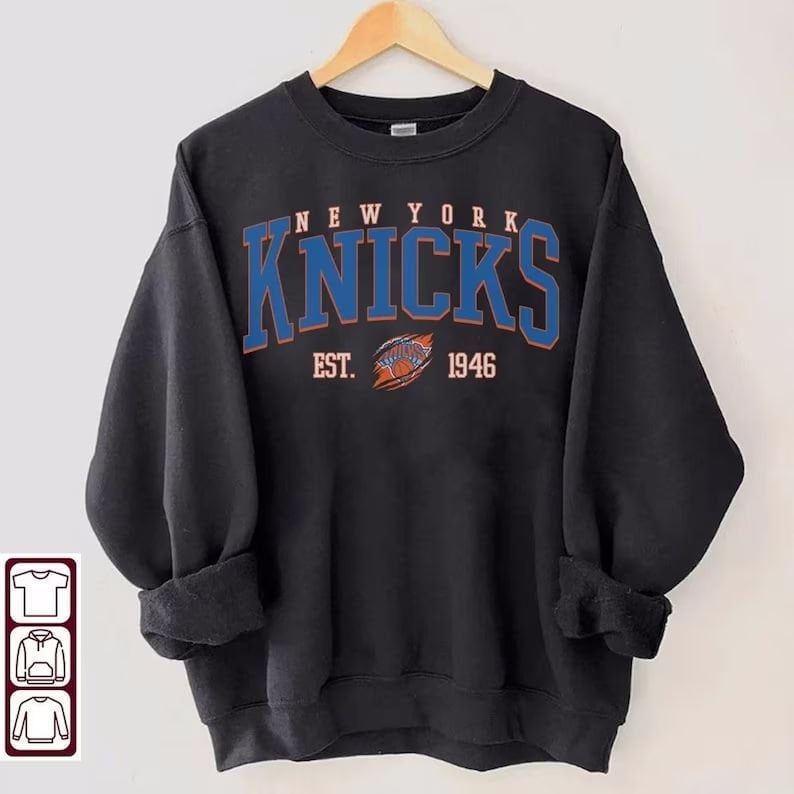 New York Knicks Colour Inspired Mosaic Leopard Print Sweatshirt