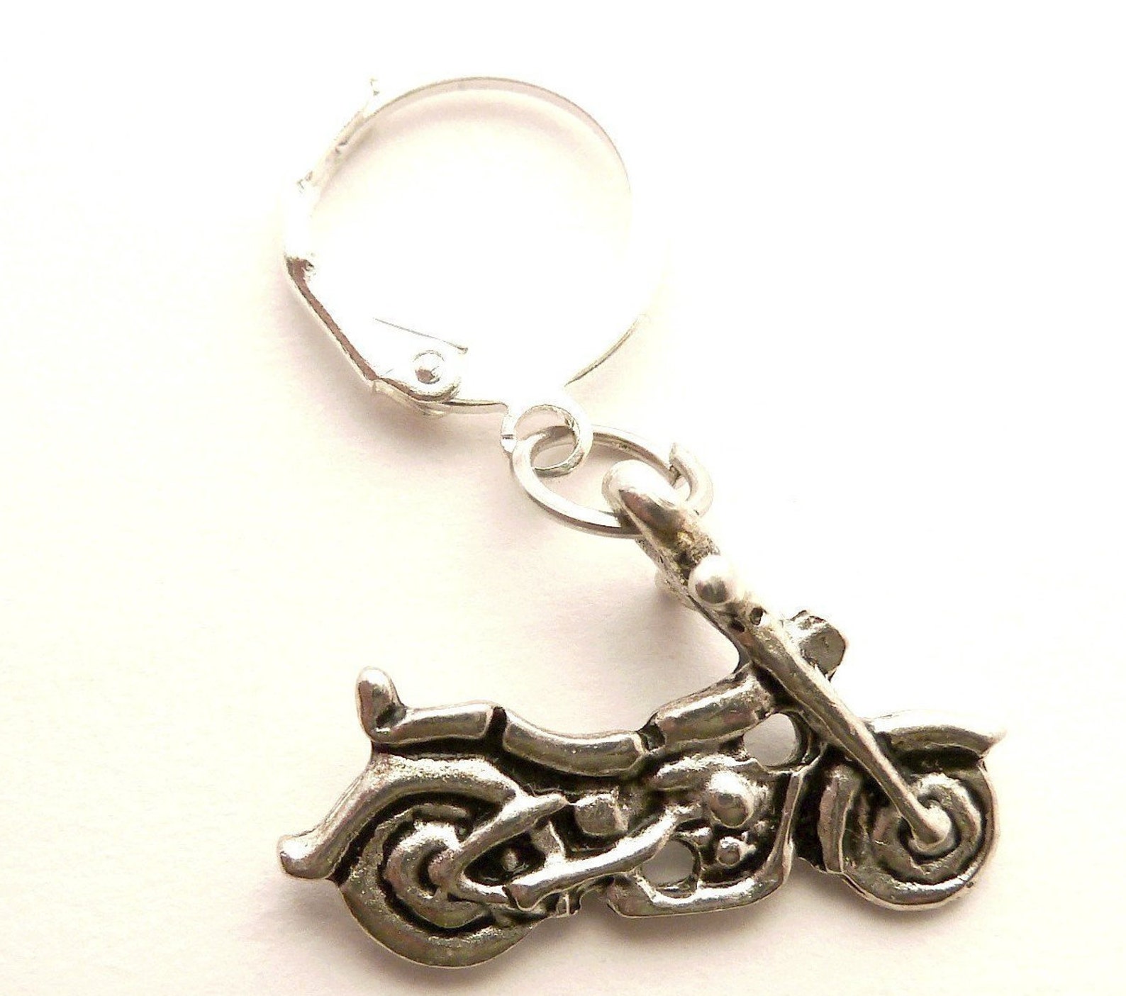 One Biker Earring Men's Motorcycle earring Dangle Biker Earring Harley