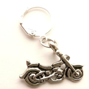 One Biker Earring Men&#39;s Motorcycle earring Dangle Biker Earring Harley Men Charm Motorcycle  Lovers earring Birthday Gift for Boy for Guys