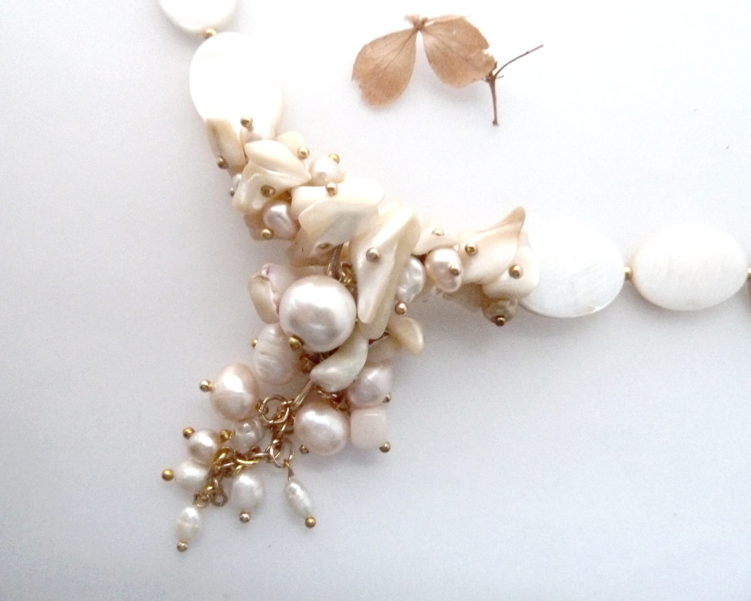 Freshwater Pearl Necklace Sautoir Pearl Brush Mother Of Pearl Etsy Australia