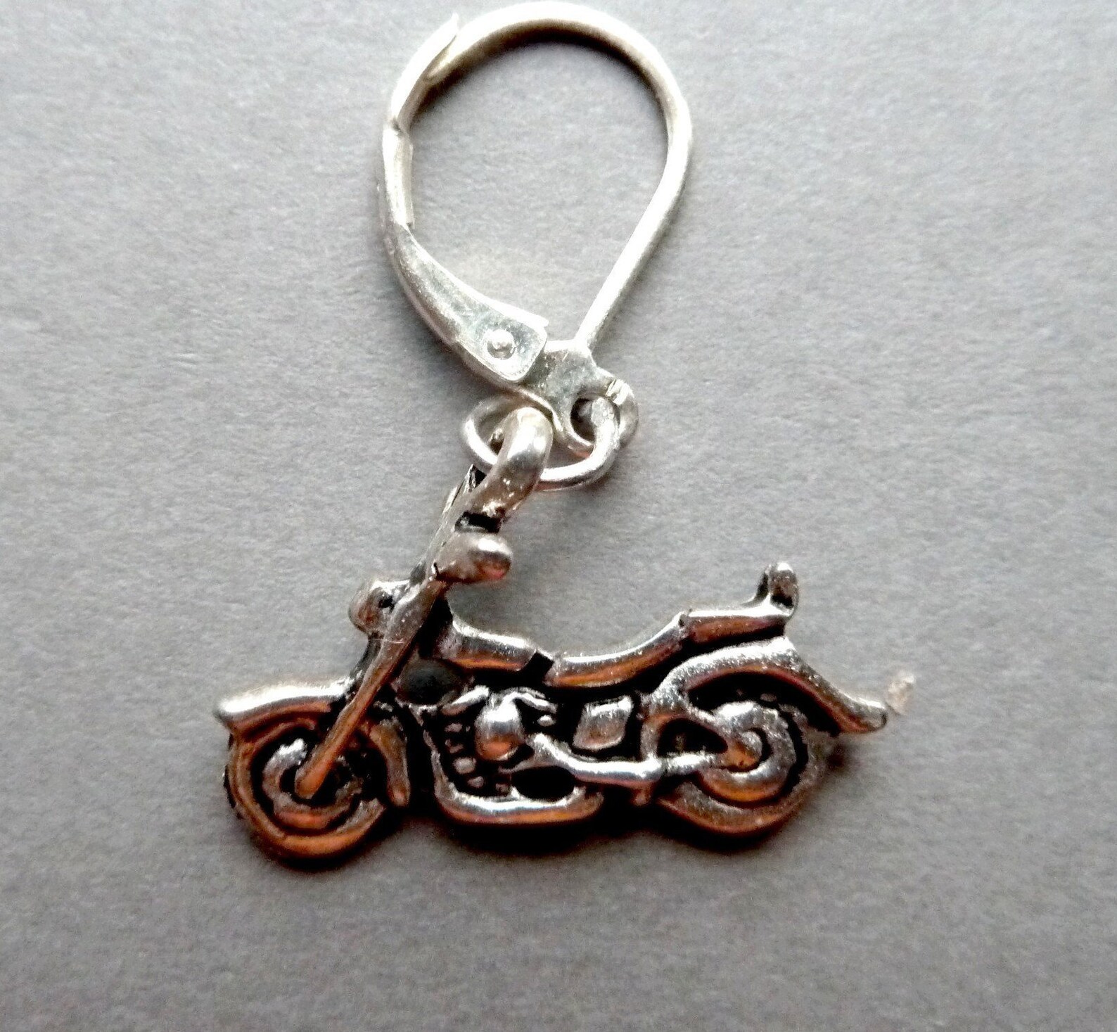 One Biker Earring Men's Motorcycle Earring Dangle Biker Earring Harley