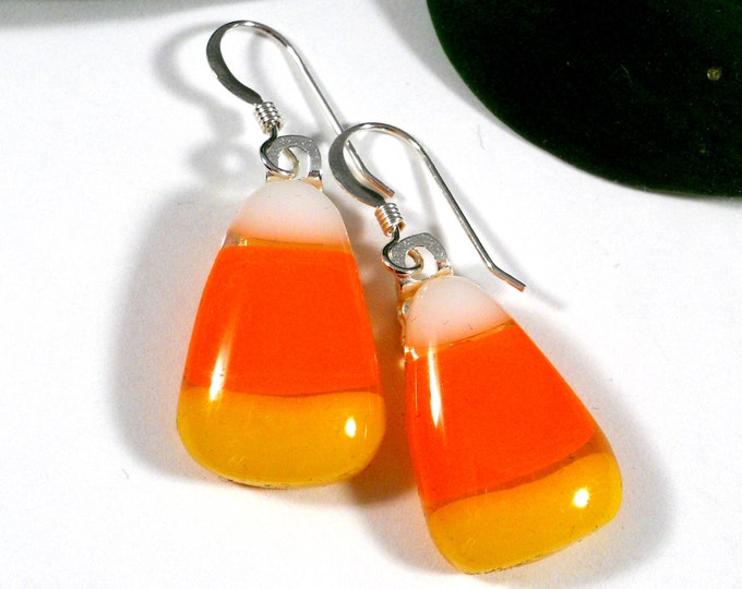 Candy Corn Earrings, Halloween Dangle Earrings, Thanksgiving Earrings