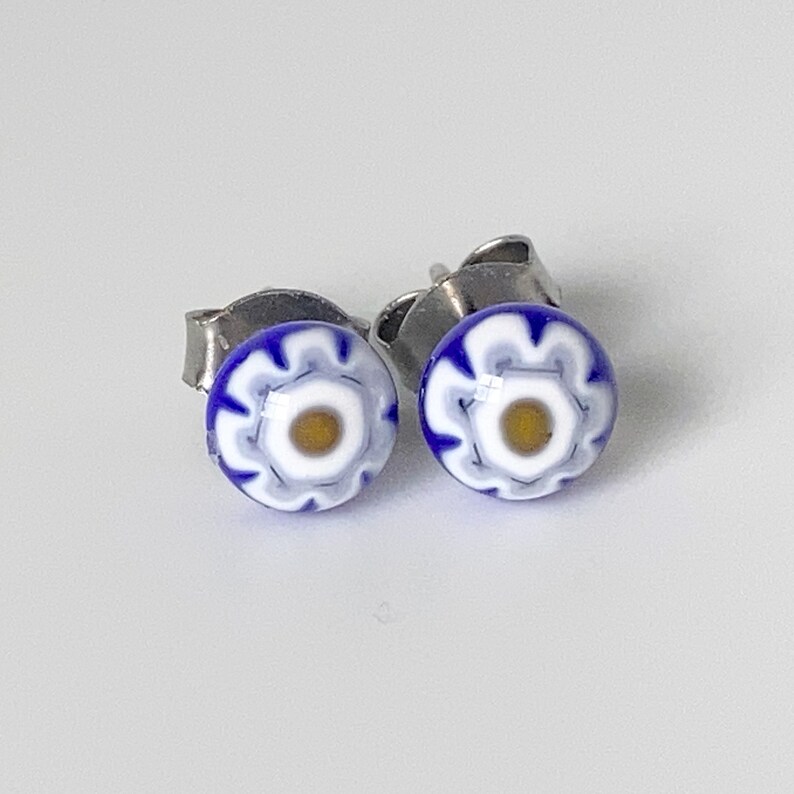 Surgical Steel Stud Earrings 6mm Murano Glass Post Earrings Etsy