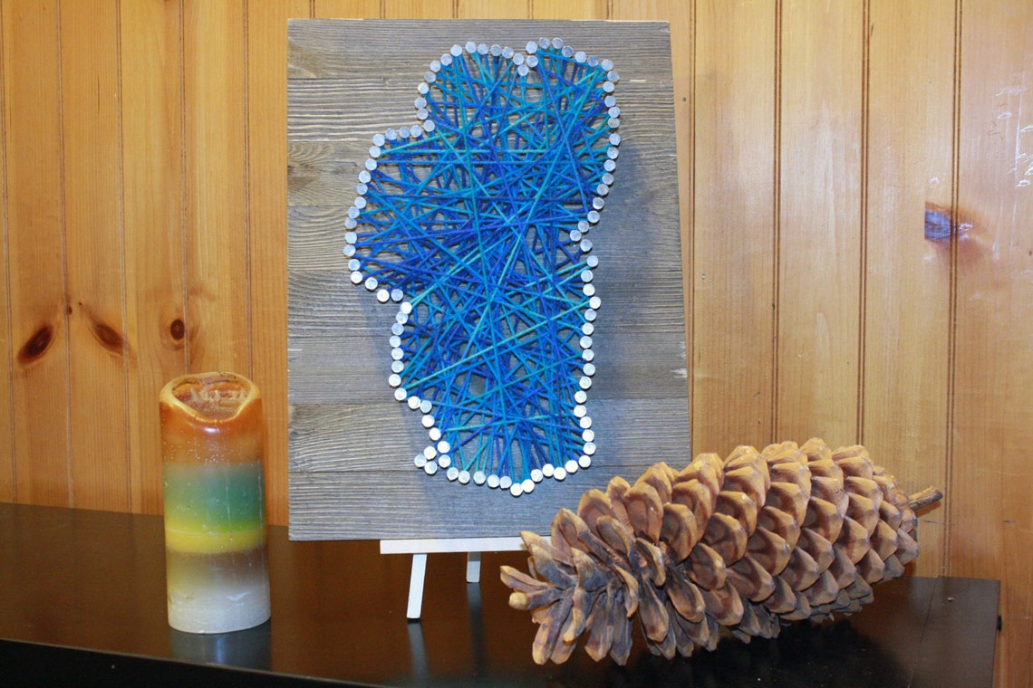 Lake Tahoe Yarn Art Lake Tahoe Wall Decor Lake Tahoe Nail | Etsy