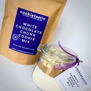 White Chocolate Chunk Cookie Mix Jar, Kids Baking Kit, Birthday Gift, available gluten free