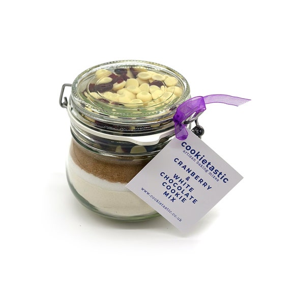 Cranberry White Chocolate Cookie Mix Jar, Baking Gift (Gluten Free Option)