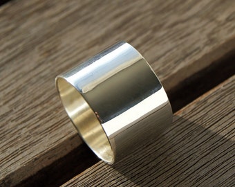 Wide silver ring - band ring - plain