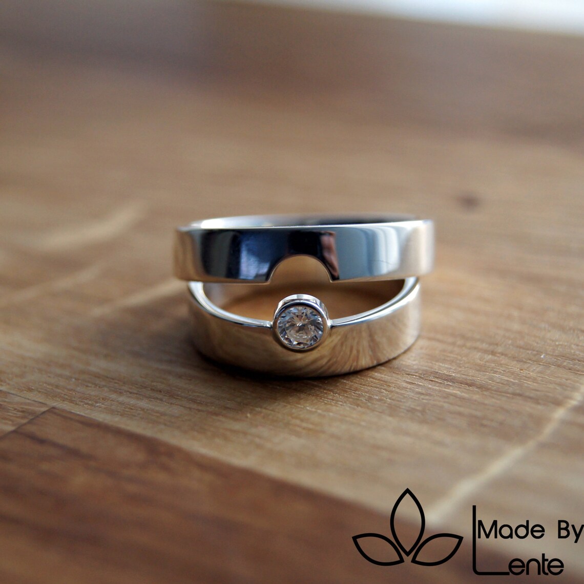 We perfectly fit together wedding rings diamond 14k Etsy