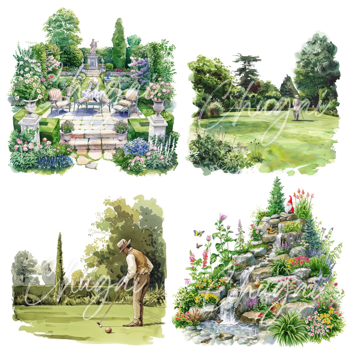 10 PNG English Garden Clipart Digital Download Clip Art Craft British