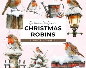 Robin Illustration For Sublimation | Digital Download | Paper Craft | Cute Bird |  Wall Art | Bird Png | Watercolour Robin | Junk Journaling