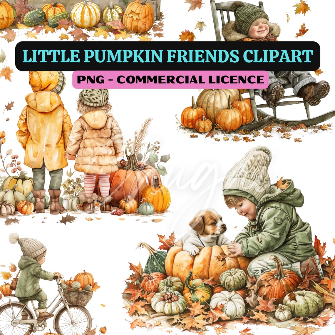 10 PNG Little Pumpkin Friends Clipart Transparent Instant Download ...