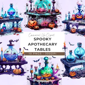 Imágenes prediseñadas de poción de Halloween - 10 PNG transparentes - Imágenes prediseñadas de Halloween - Botellas de boticario - Alquimista - Poción mágica - Imágenes prediseñadas de botella de poción