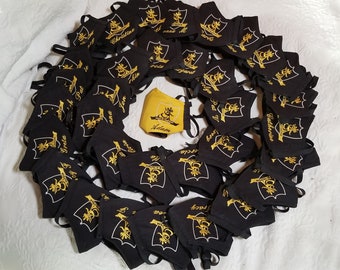 Team/Staff/Bulk 30+ Face masks w/logo embroidery, filter pocket, PM 2.5 filter, wire, & polypropylene layer.