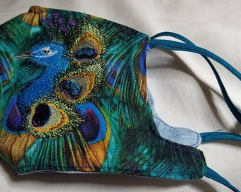 FILTER INCLUDED! PLUS layer of meltblown polypropylene, Cotton Face masks, form fitting, filter pocket. Tied or elastic. Embroidery