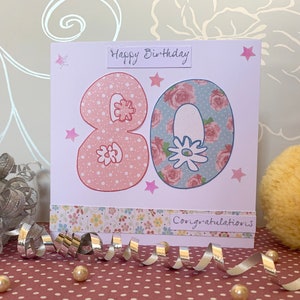 Handmade 80th birthday card