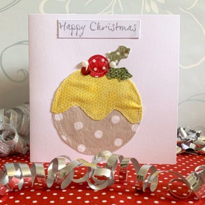 Carte de Noël faite main, pudding de Noël