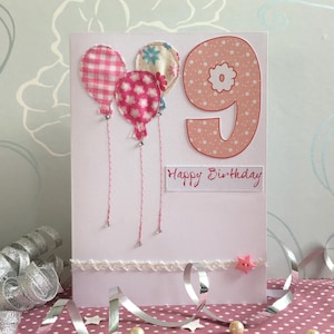Biglietto per il nono compleanno fatto a mano