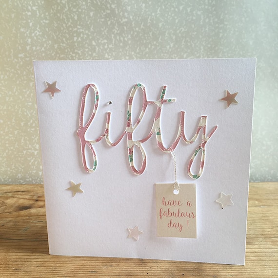 Handmade 50th birthday card Etsy Handmade 50th birthday card Etsy