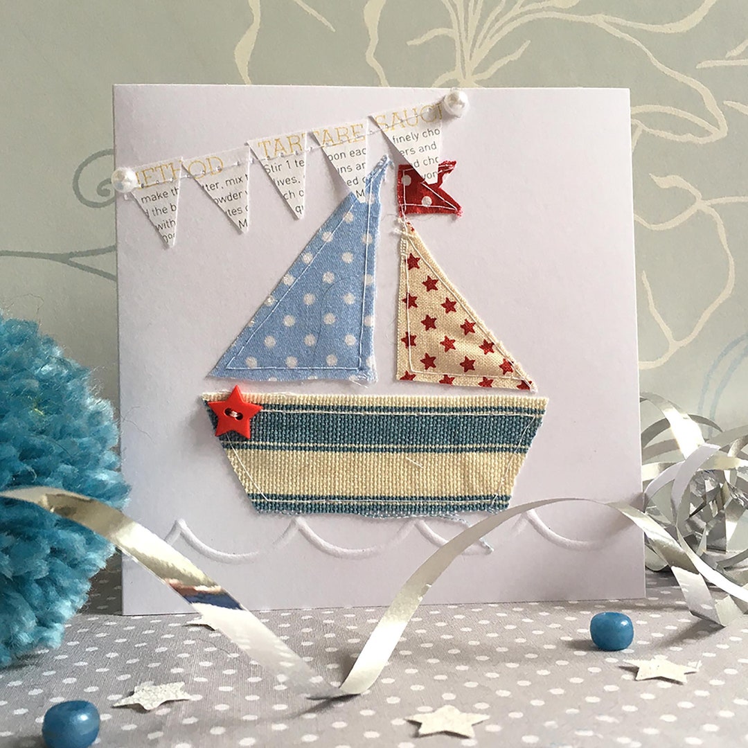 Handmade Sail Boat Card Etsy UK