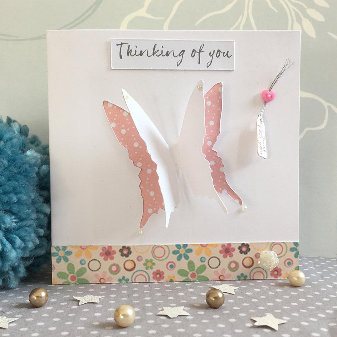 Handmade Butterfly Thinking of You Card - Etsy