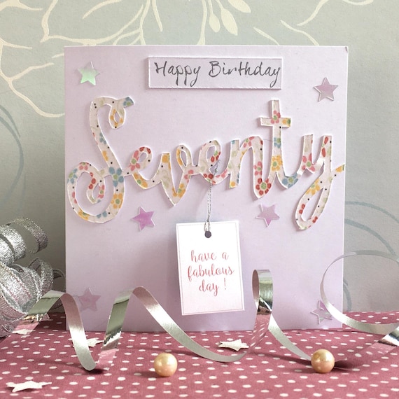 Handmade 70th Birthday Card | Etsy