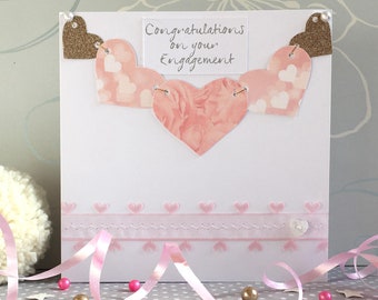 Handmade String Heart Engagement Card