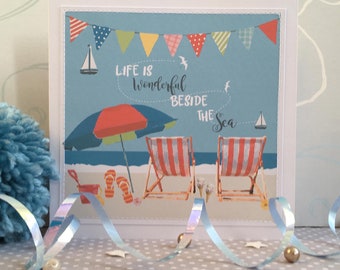 Deckchairs Illustrated Card