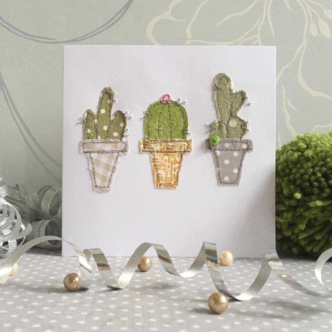 Handmade Cactus Plant Blank Card - Etsy UK