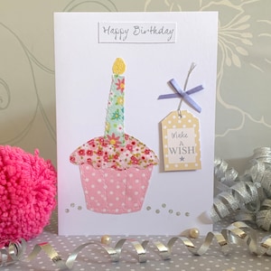 Handgemachte Cupcake Karte zum Geburtstag