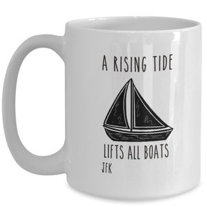 Sailboat Mug: JFK Quote, Nautical Gift for Sailor