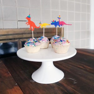 Dinosaurier Geburtstag Cupcake Toppers - Farben können angepasst werden