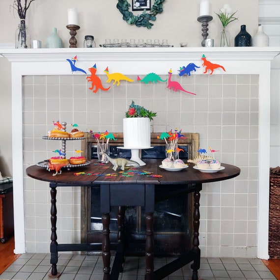 Dinosaur Birthday Garland - Colors can be customized