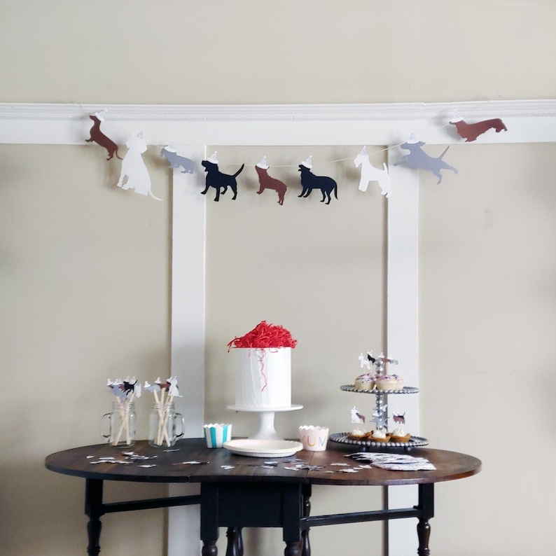Dog or Cat Birthday Party Kit  Dog or Cat Birthday Garland Dogs