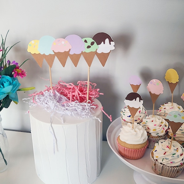 Ice Cream Cone Cake Topper Etsy