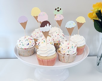 Ice Cream Cone Cupcake Toppers