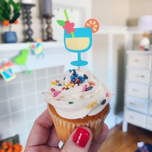 Tropical Cocktail Cupcake Toppers