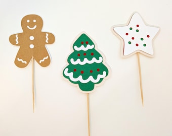 Christmas Cookie Cupcake Toppers
